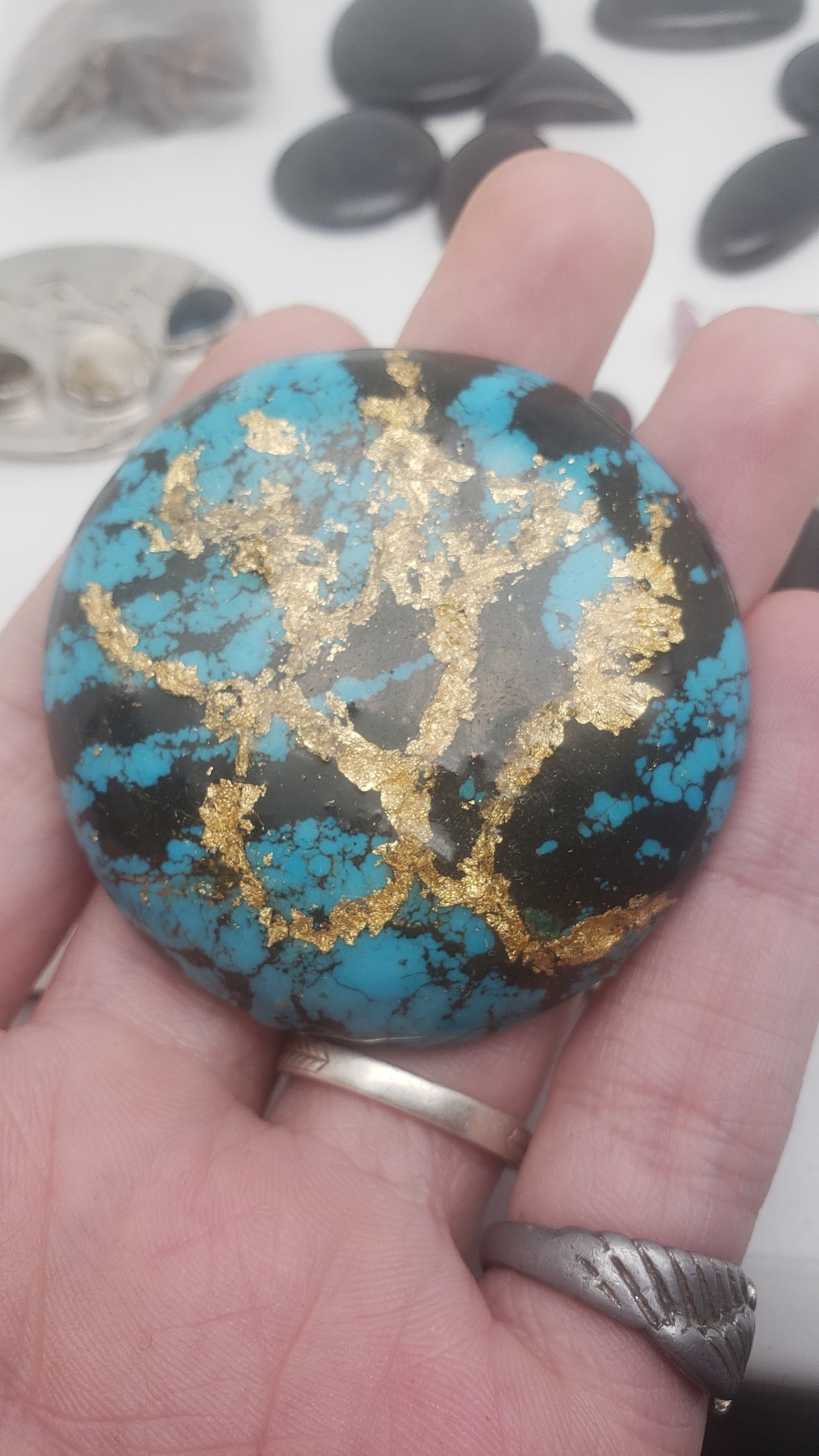 Arizona Turquoise Dripped in 24k Gold