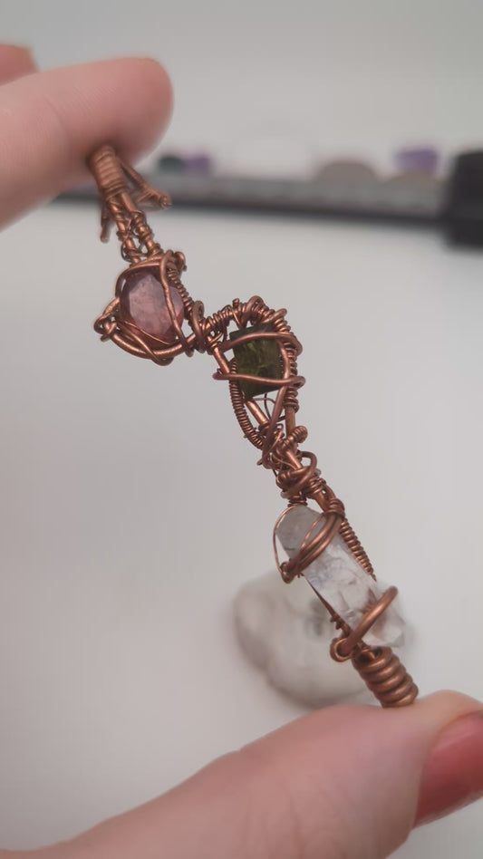 Wand / Pendant Hybrid - Dumortierite Quartz in Copper