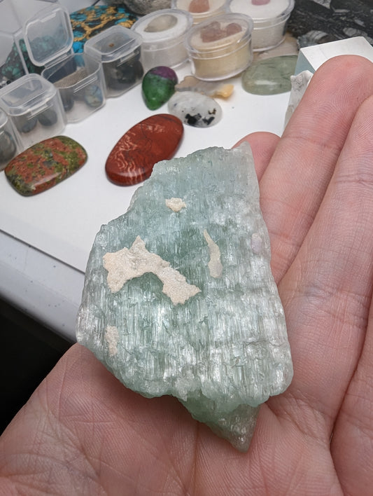 Large Green Kunzite Crystal