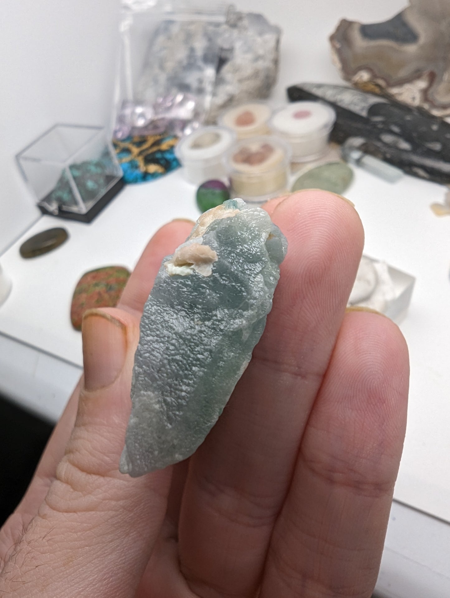 Large Green Kunzite Crystal - 64.26g