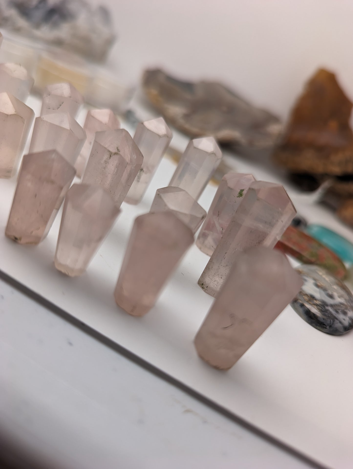 Rose Quartz Towers / Pendant Cut - 1-1/2inch