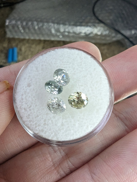 Moissanite Facet Lot - 4 pieces - 1.85cts