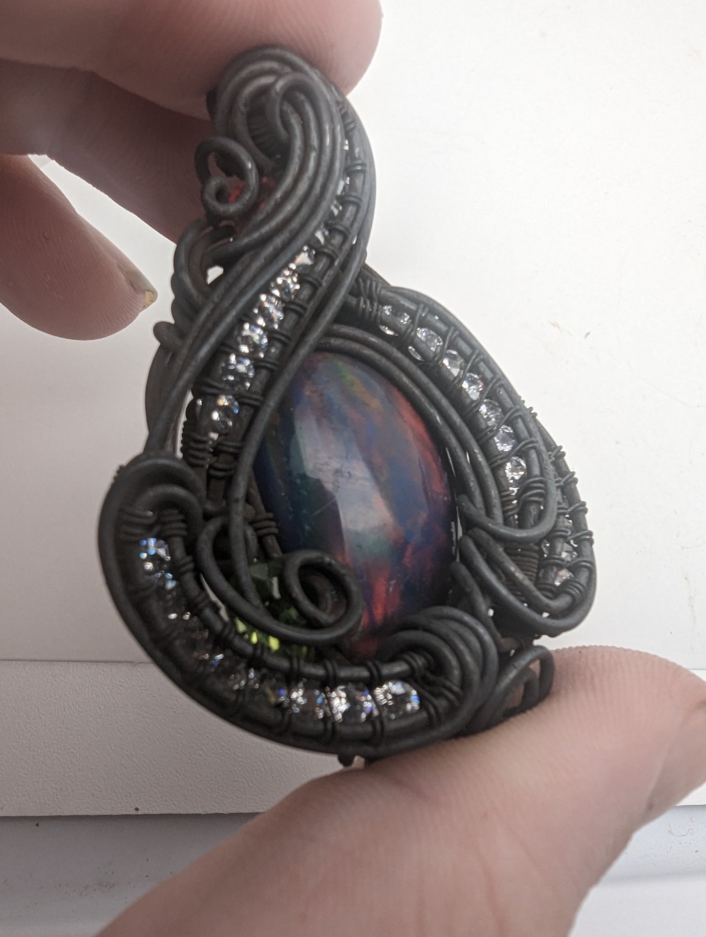 Aurora Opal in Oxidized Copper