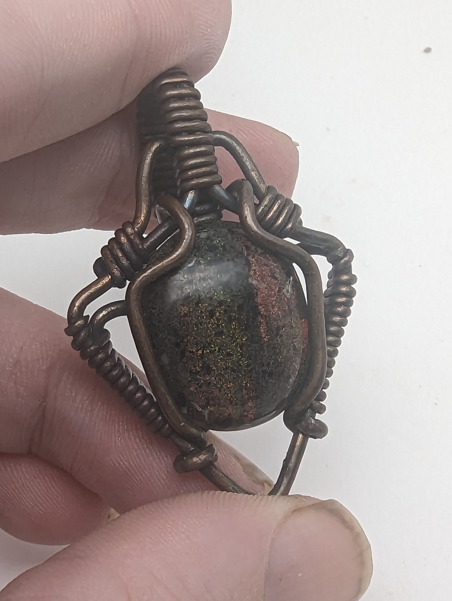 Andamooka Opal in Copper Wire