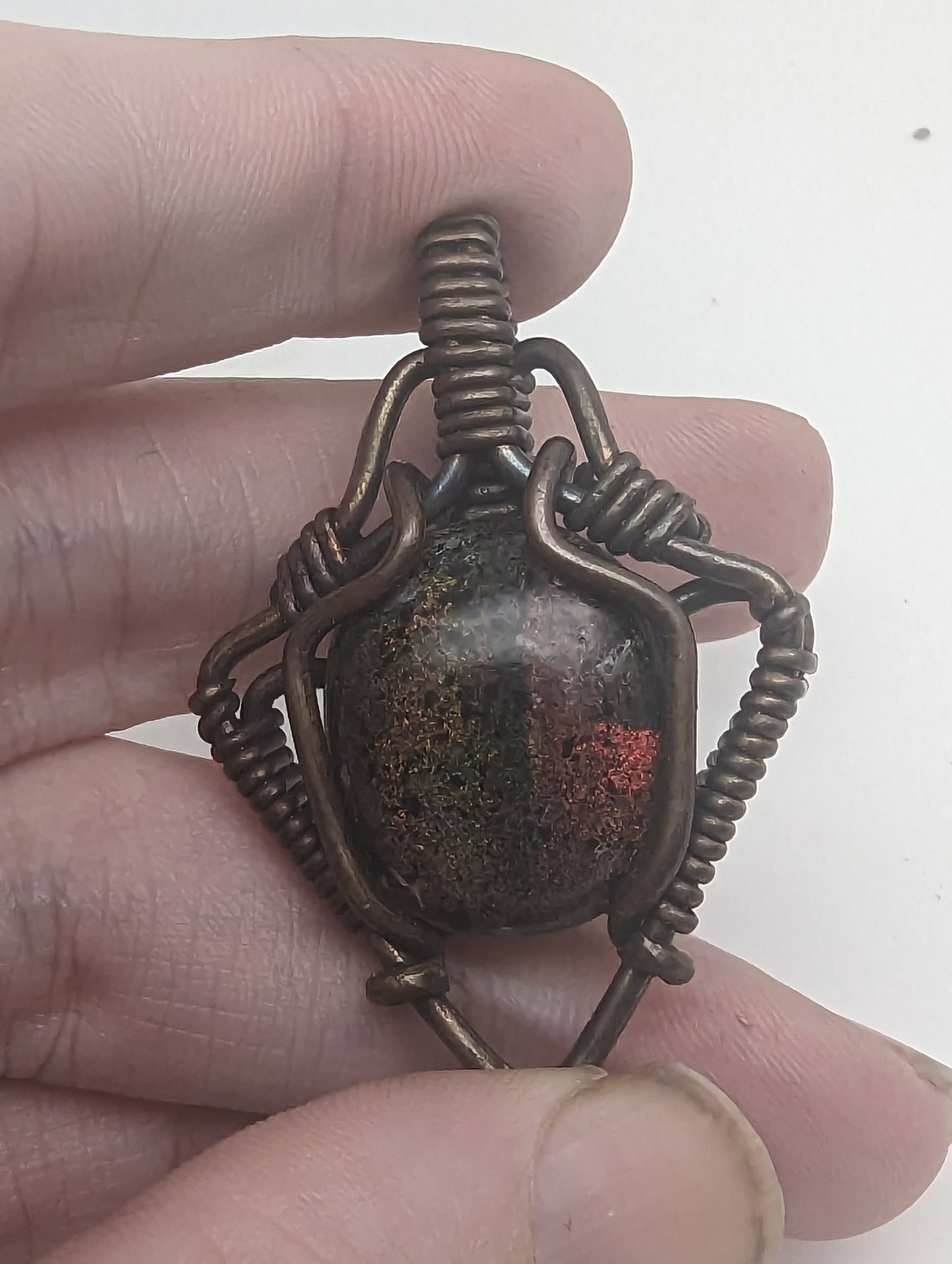 Andamooka Opal in Copper Wire