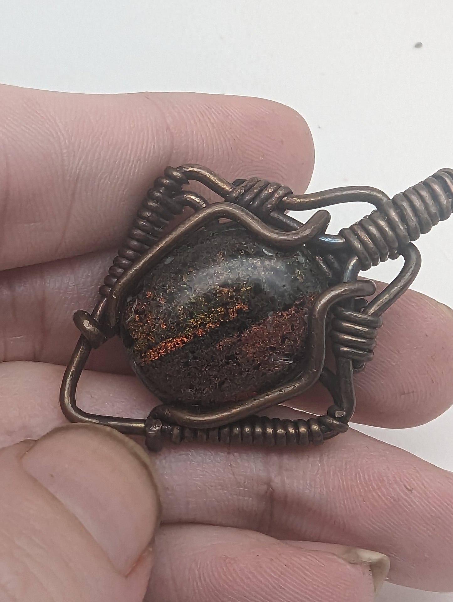 Andamooka Opal in Copper Wire