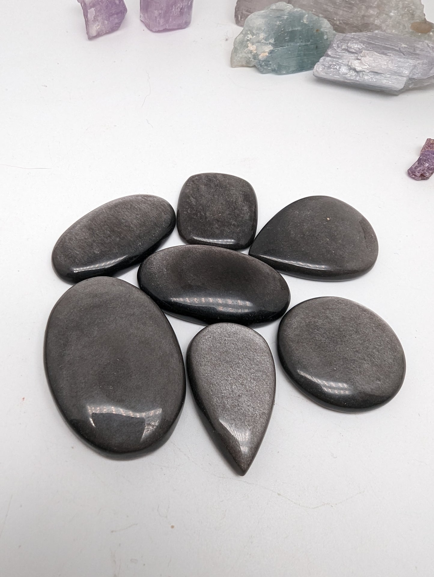 Silver Sheen Obsidian - 7 pieces - 54.4g