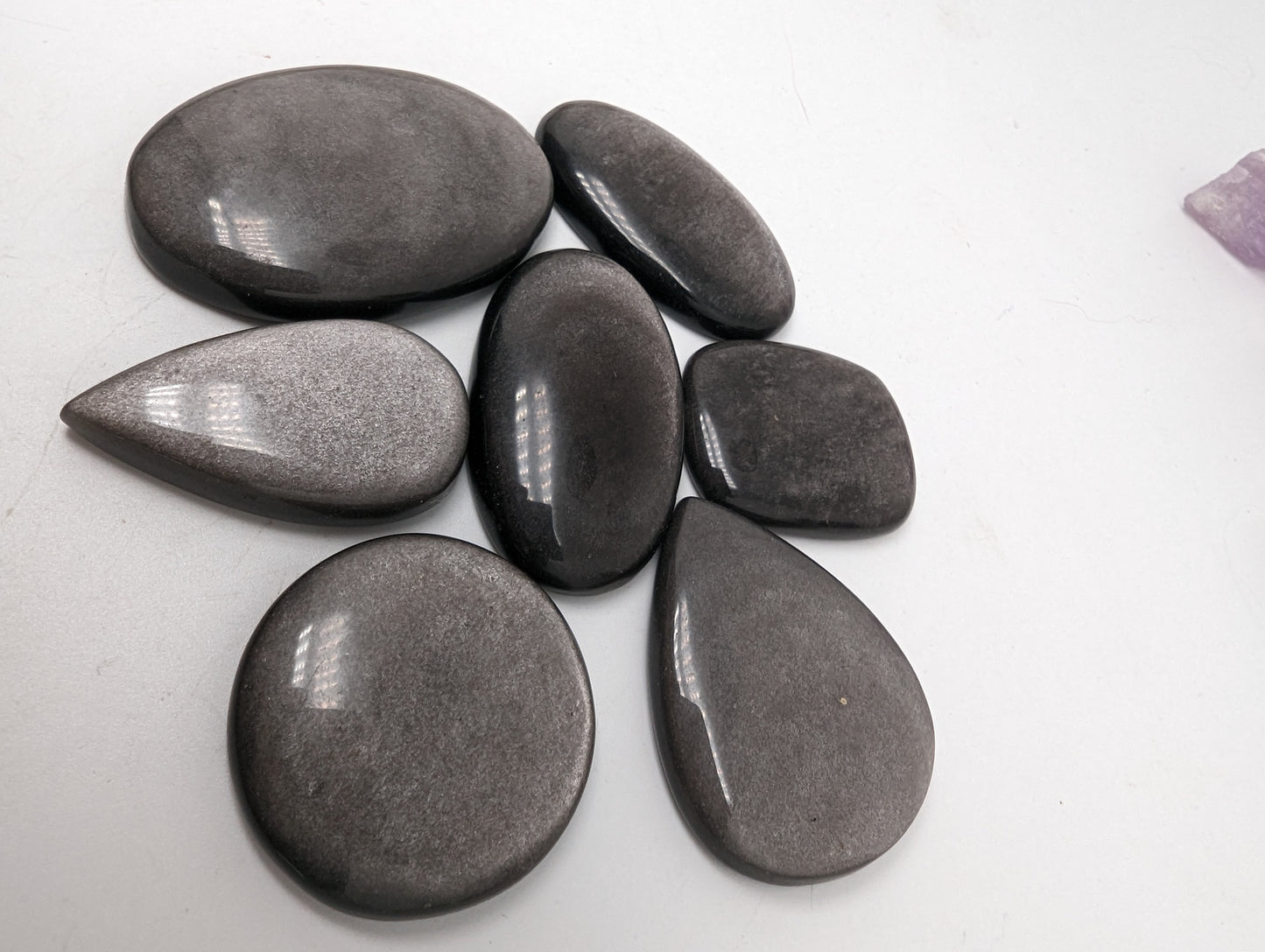 Silver Sheen Obsidian - 7 pieces - 54.4g