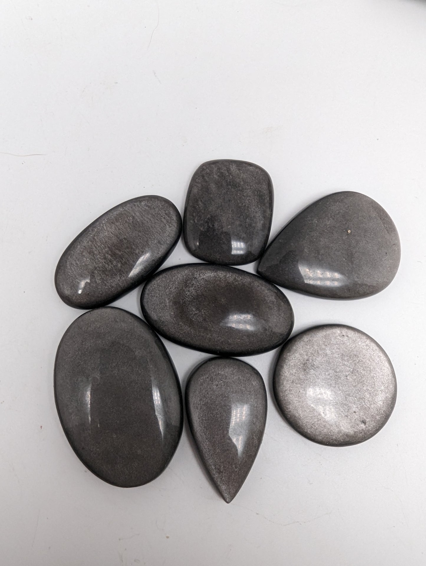 Silver Sheen Obsidian - 7 pieces - 54.4g