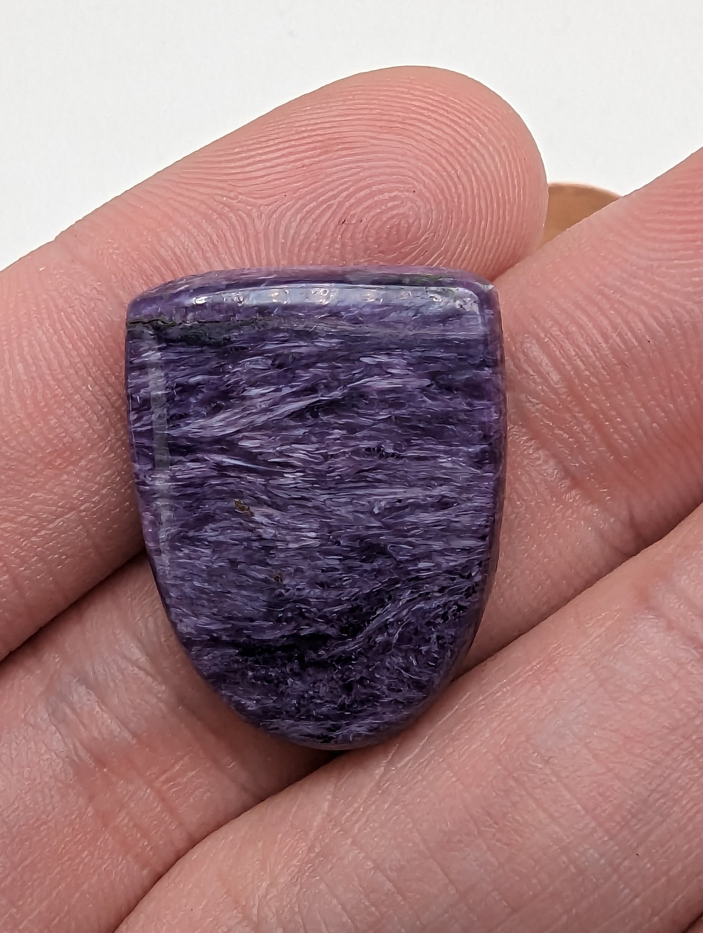 Charoite Half Oval - Partially Chatoyant - 22.2cts