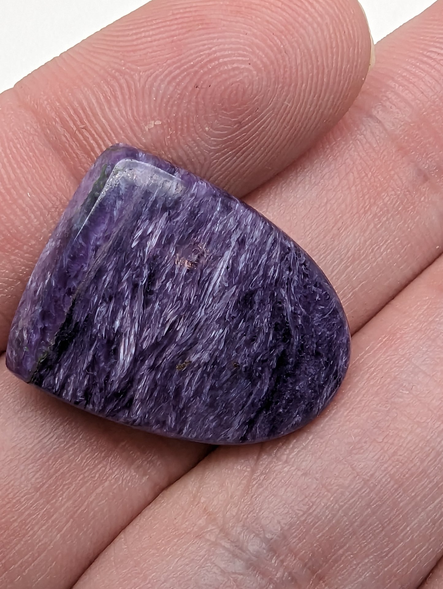 Charoite Half Oval - Partially Chatoyant - 22.2cts