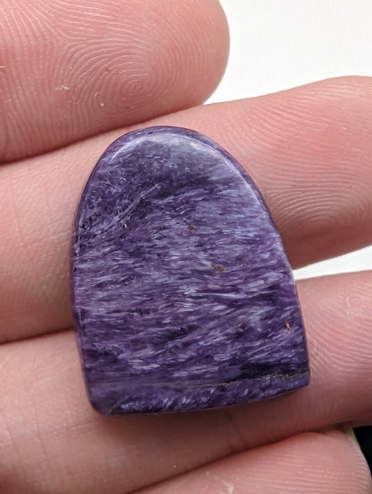 Charoite Half Oval - Partially Chatoyant - 22.2cts