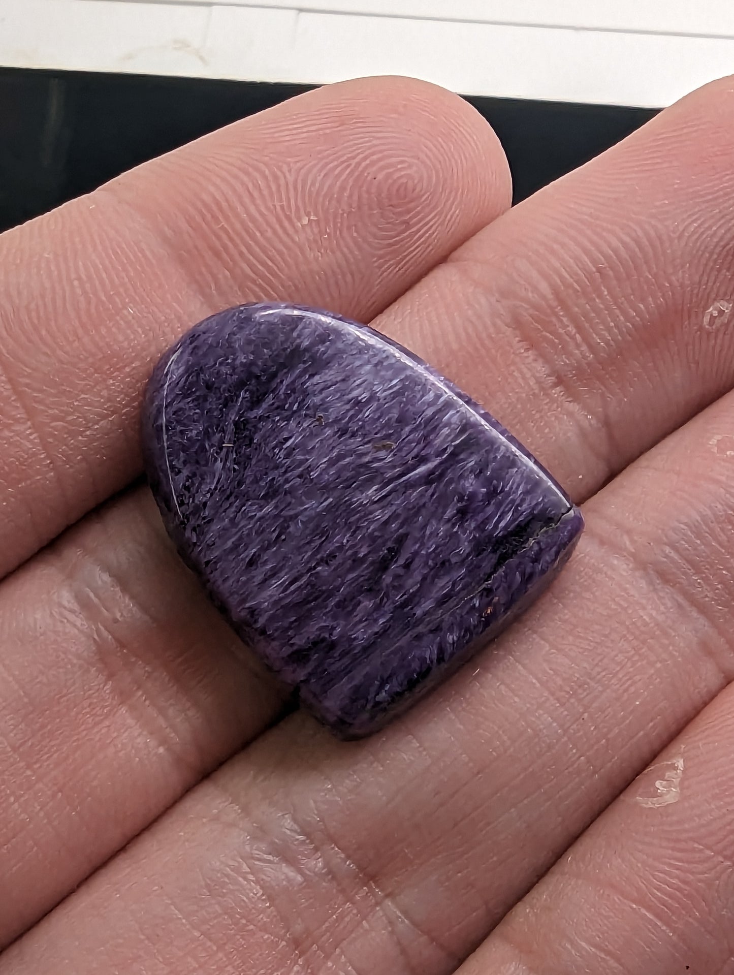 Charoite Half Oval - Partially Chatoyant - 22.2cts