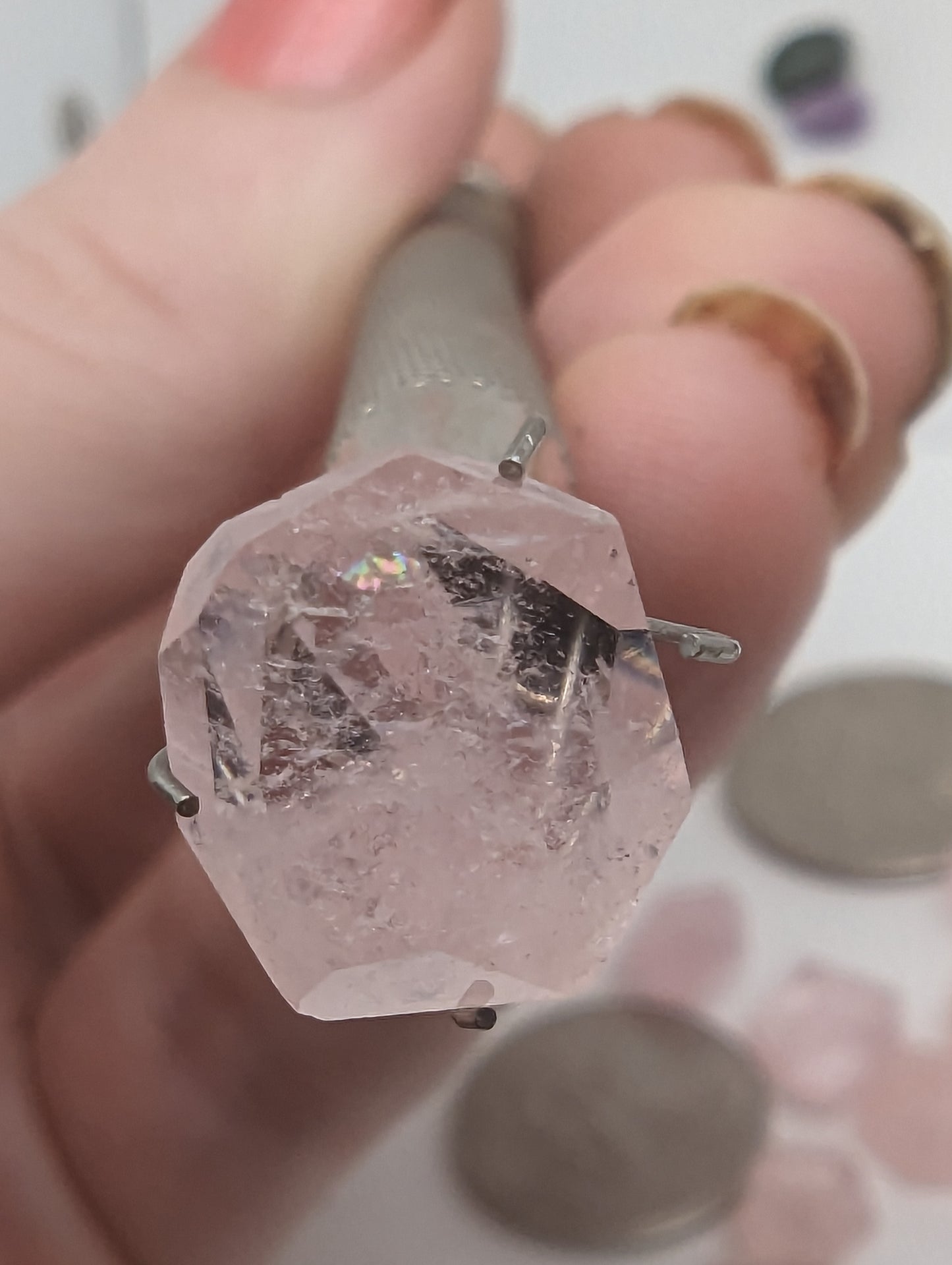 Morganite Freeforms - Gemmy Pink and Rainbowy - ~10-12mm