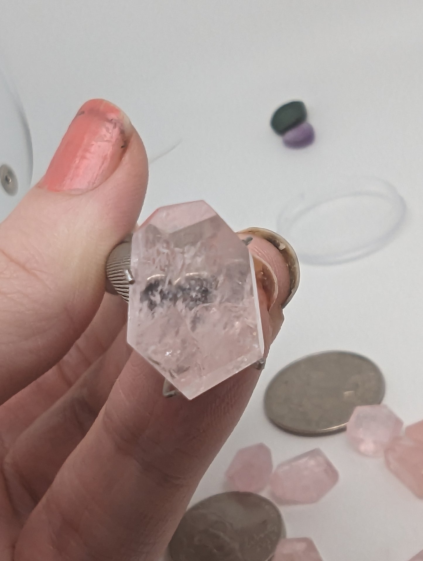 Morganite Freeforms - Gemmy Pink and Rainbowy - ~10-12mm