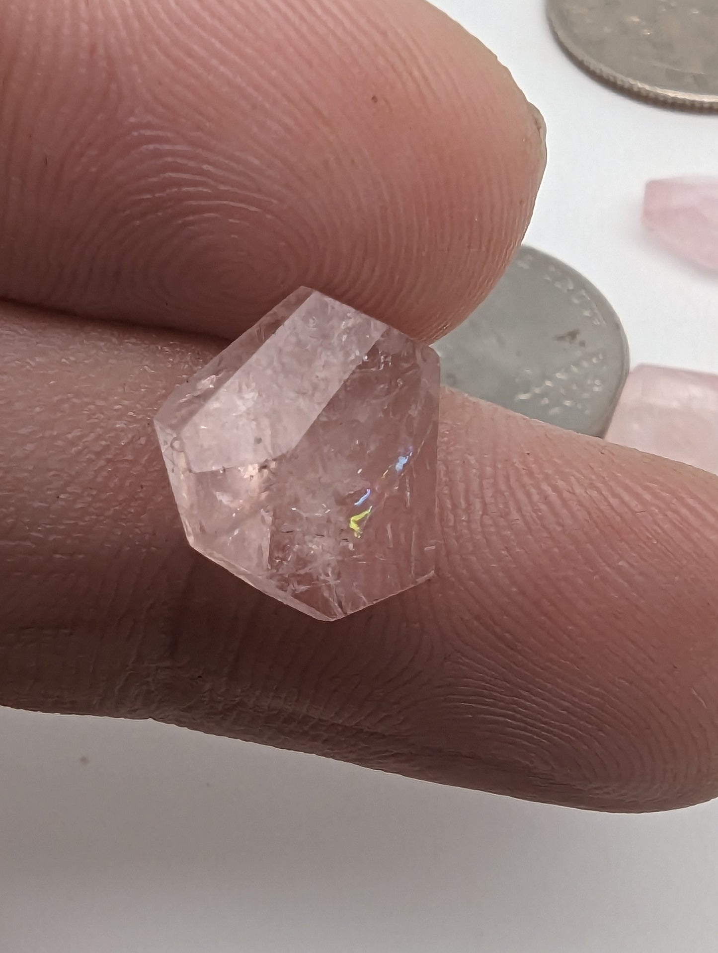 Morganite Freeforms - Gemmy Pink and Rainbowy - ~10-12mm