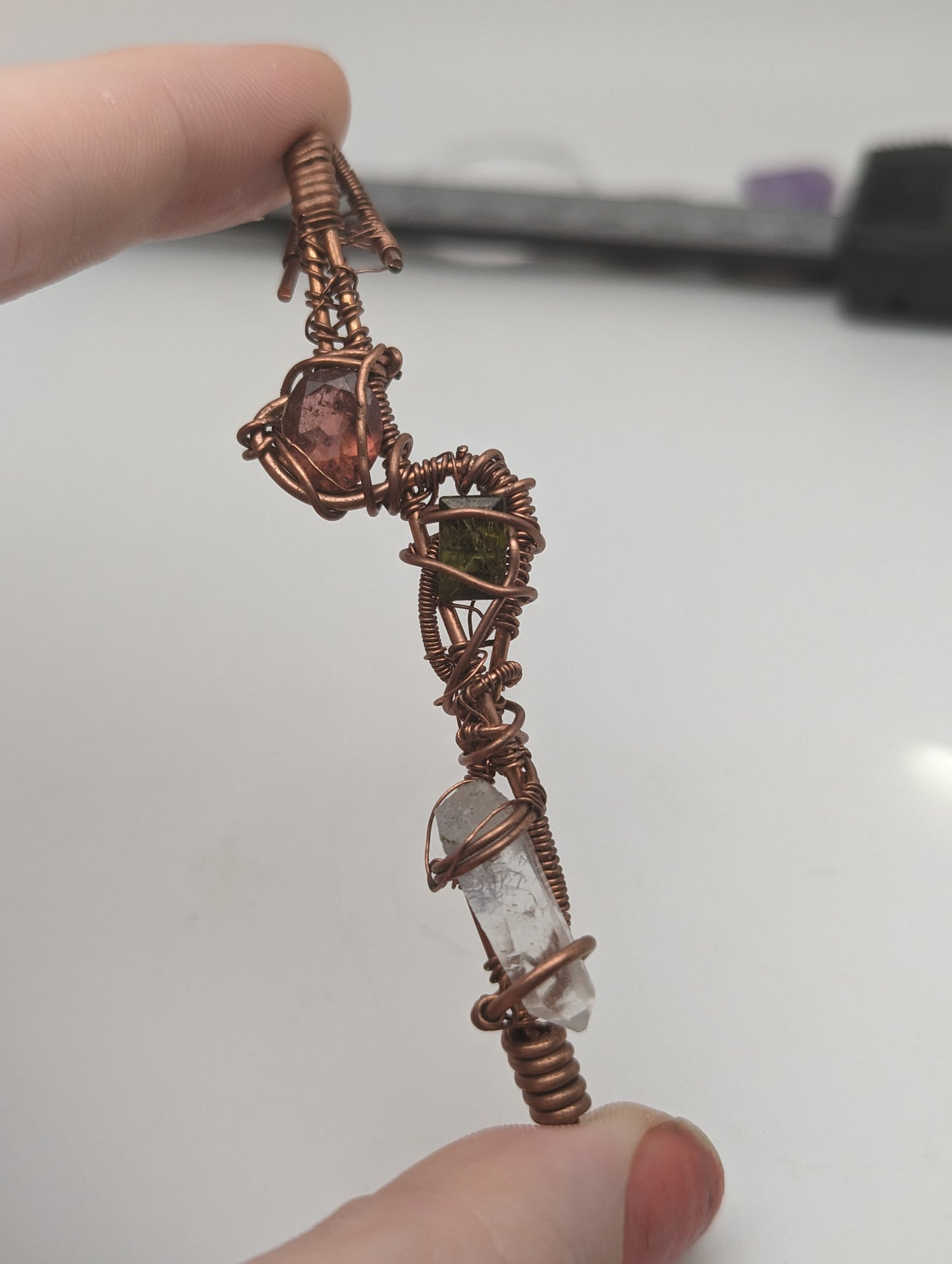 Wand / Pendant Hybrid - Dumortierite Quartz in Copper