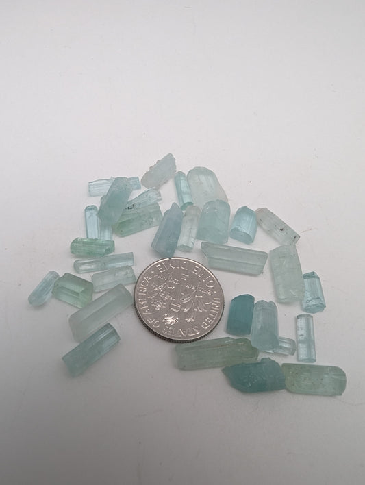 Blue-Green Tourmaline Lot - 10g(50cts) - 8-16mm