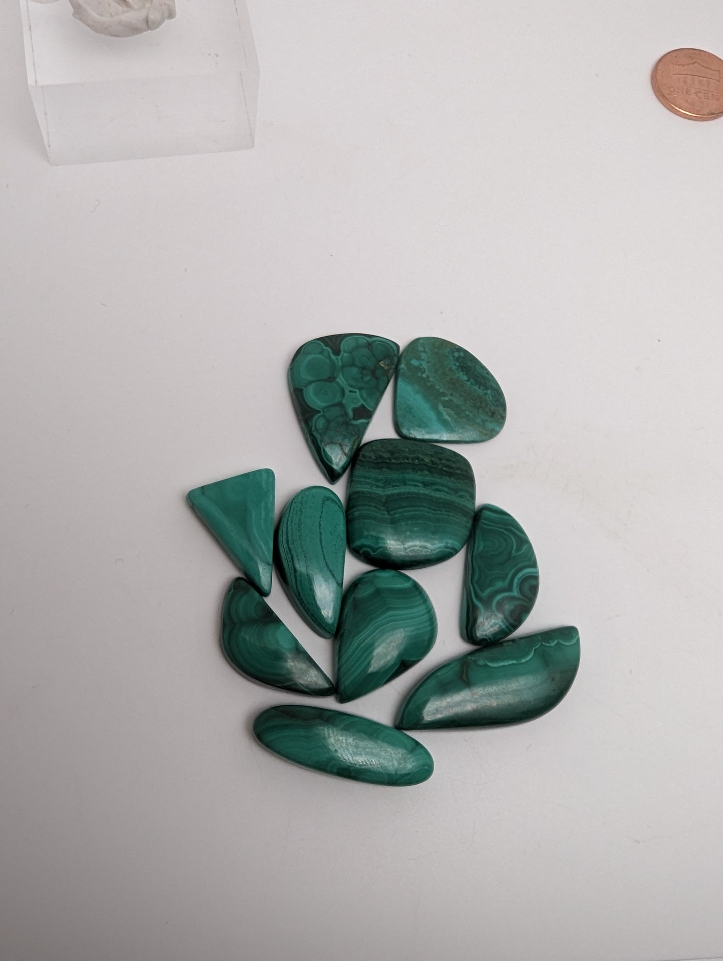 Malachite Cabochon lot - 10pcs - 23-35mm - 41.77g - Whole Lot