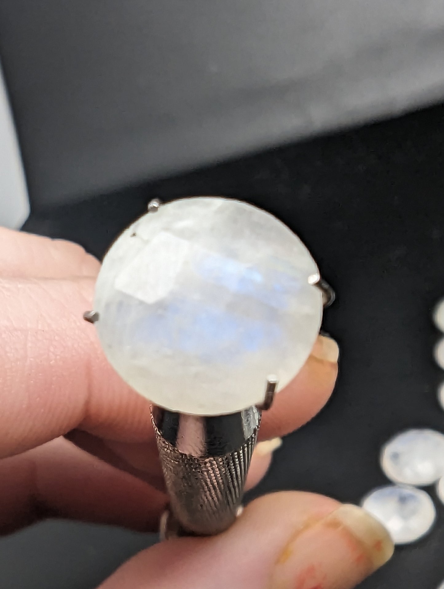 Rainbow Moonstone Rosecut Rounds - Good Flash - 9mm