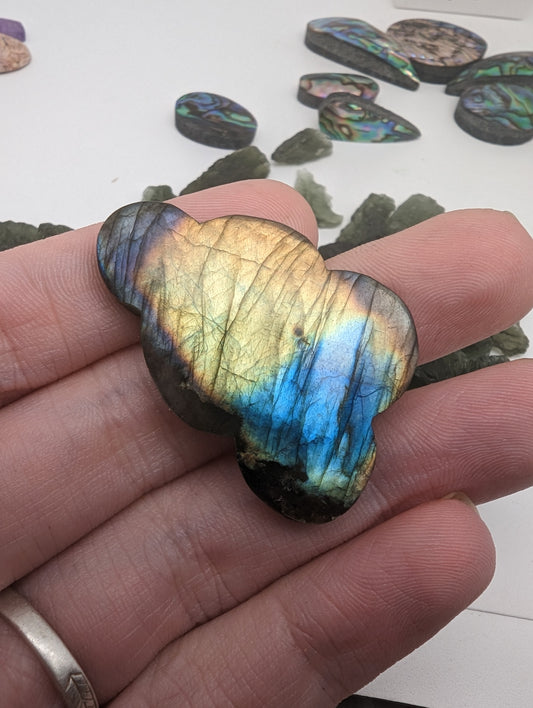 Sunset Labradorite Cloud Shaped Cabochon - 69.65cts - 43mm