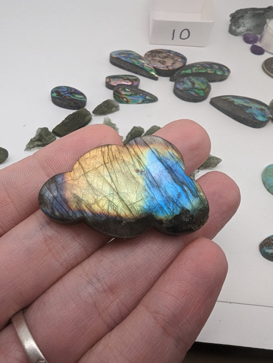 Sunset Labradorite Cloud Shaped Cabochon - 69.65cts - 43mm