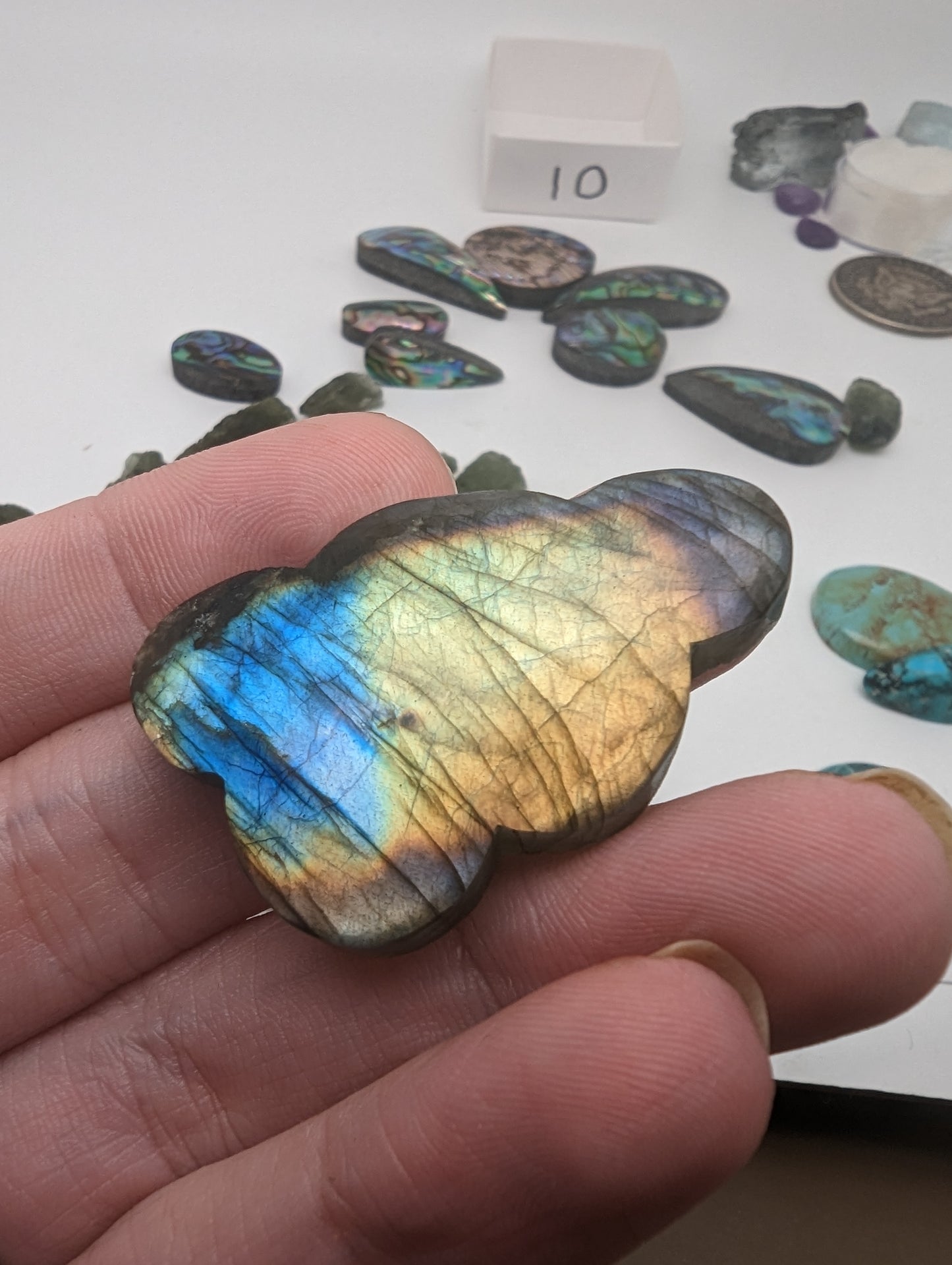 Sunset Labradorite Cloud Shaped Cabochon - 69.65cts - 43mm