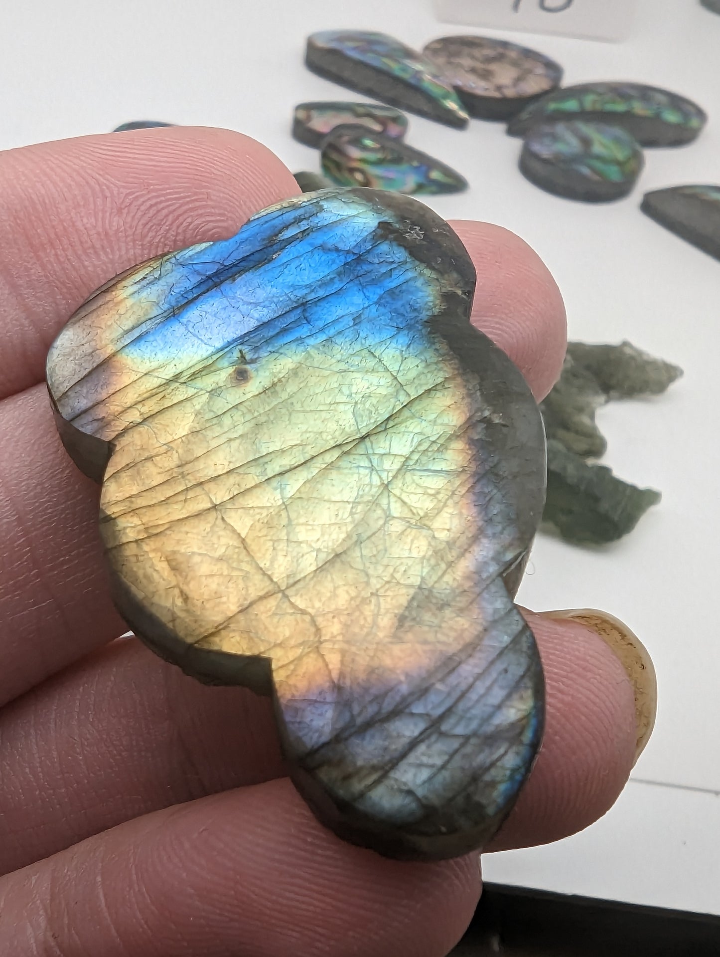 Sunset Labradorite Cloud Shaped Cabochon - 69.65cts - 43mm