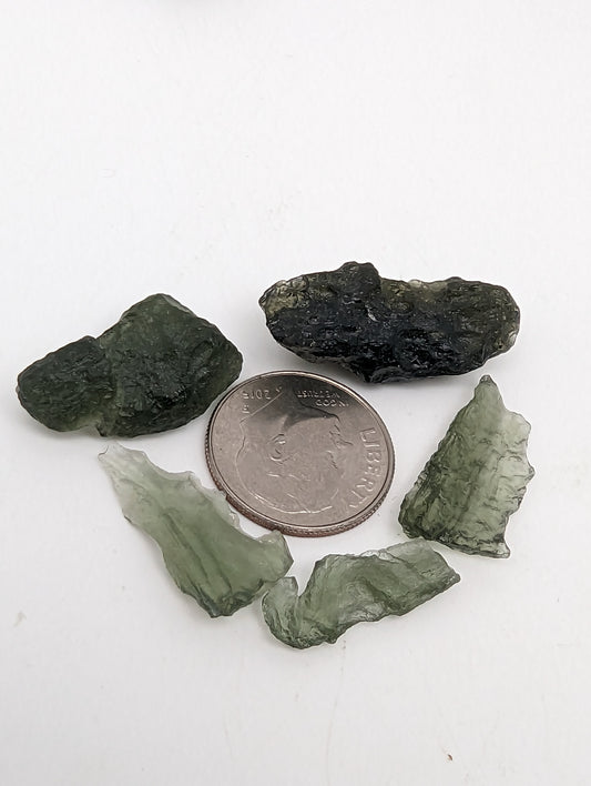 Moldavite Tektite Lot - 5 pieces - 6.07g - Whole Lot