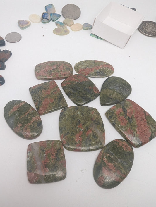 Unakite Large Cabs - 10pcs - 82g(410cts)