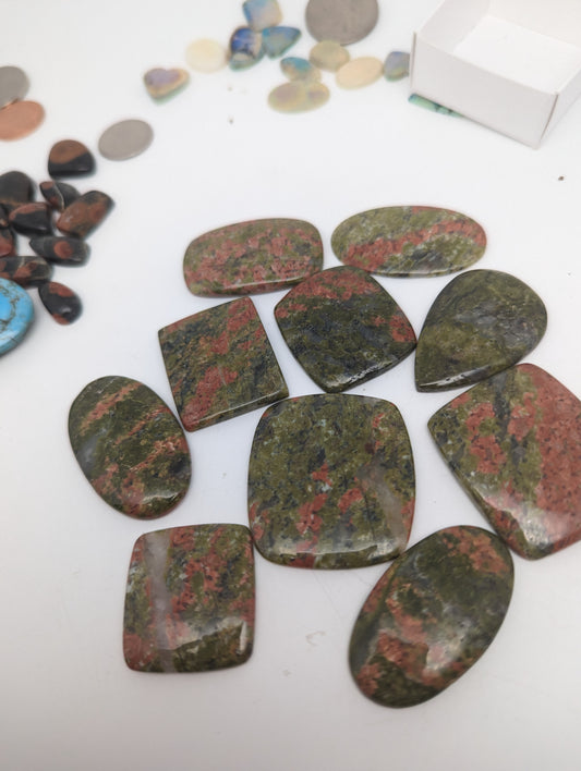 Unakite Large Cabs - 10pcs - 82g(410cts)