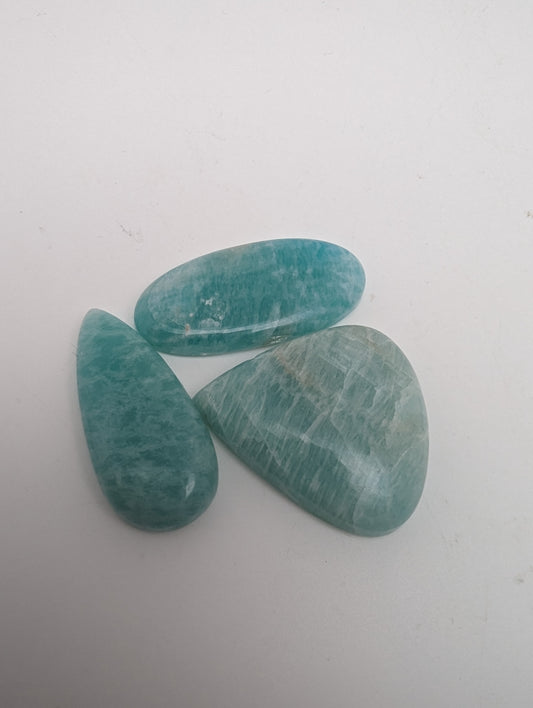 Amazonite Cabochon Lot - 3pcs - 18.2g(91cts)