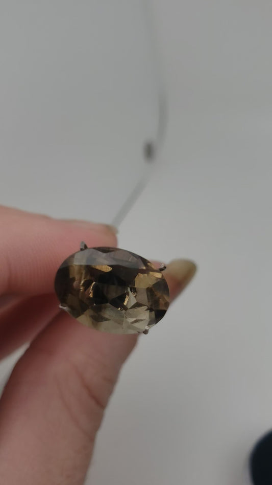 Large Smokey Quartz Oval with Banding